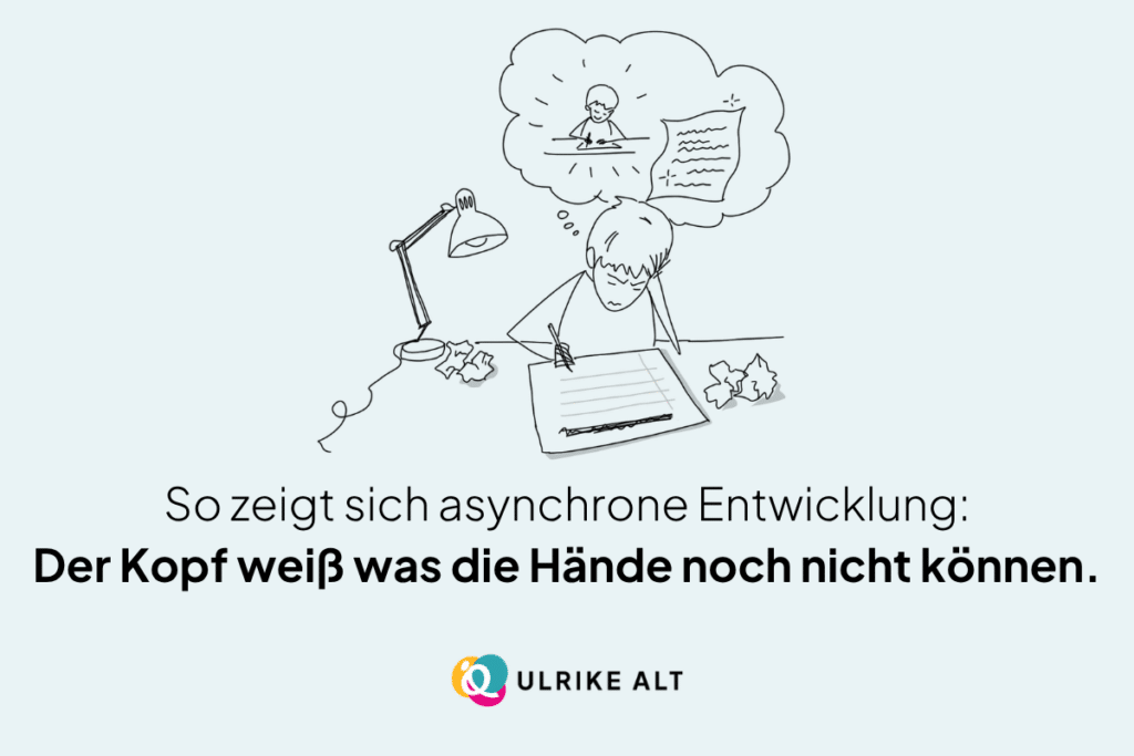 Das bedeutet asynchrone Entwicklung bei hochbegabten Kindern.